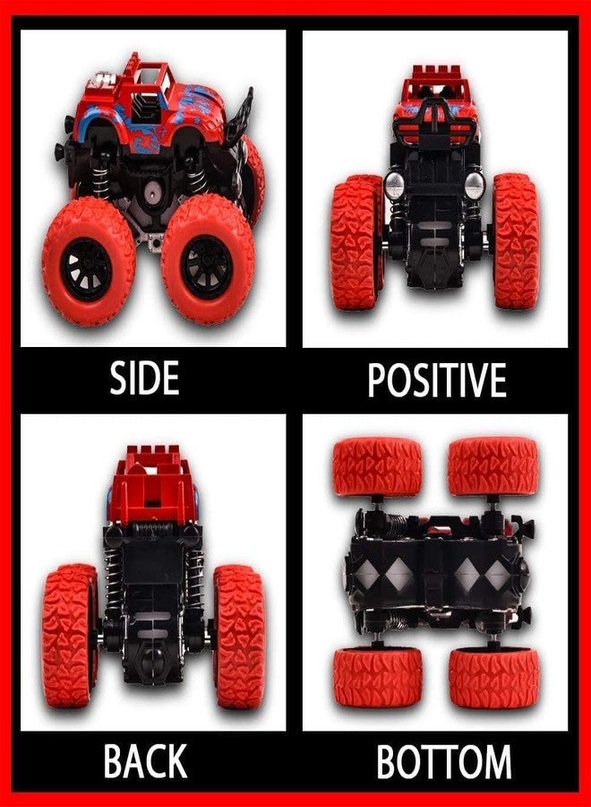 Shivsoft Pack of 2 Unbreakable Cars Toys for Boys Mini Monster Trucks 4wd Friction Powered Cars for Kids Rubber Tires Baby Boys Super Car's Blaze Truck Children Gift Toys mini Rock Truck - Image 2